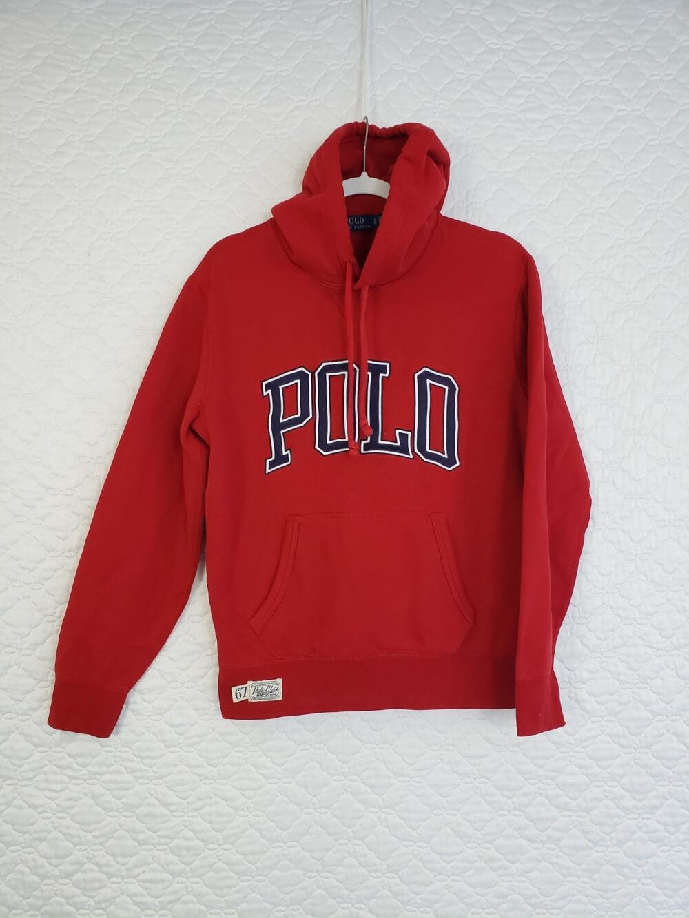Polo Ralph Lauren Mens Sweatshirt Sz S Spellout Logo Hoodie Sweatshirt Patch 67